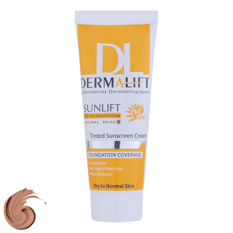 کرم ضدآفتاب درمالیفت مدل SPF50 پوست خشک 2، حجم 40 میلیلیتر