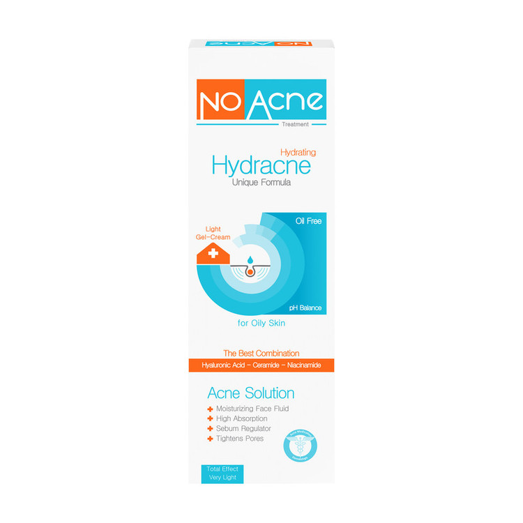 ژل کرم آبرسان صورت نو آکنه مدل Hydracne مناسب پوست های چرب حجم 40 میلی لیتر