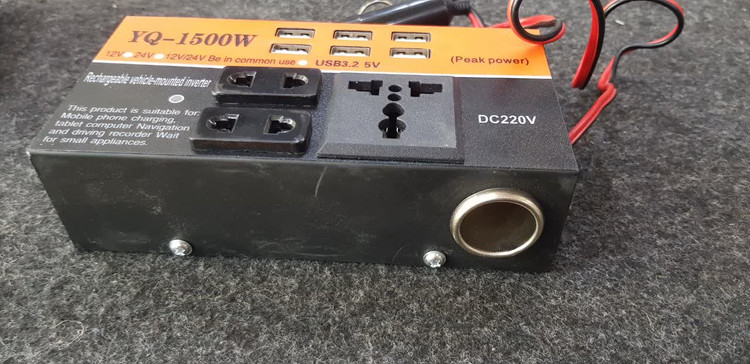 اینورتر خودرویی برق 220 داخل ماشین فندکی و شارژر دار 1500 وات