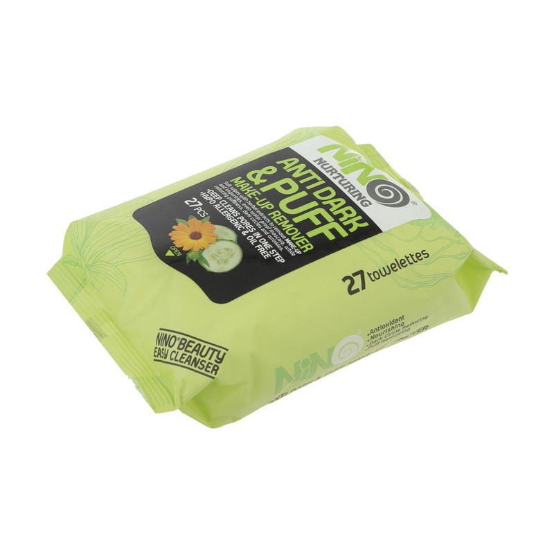 دستمال مرطوب نینو مدل Anti Dark And Puff بسته ۲۷ عددی